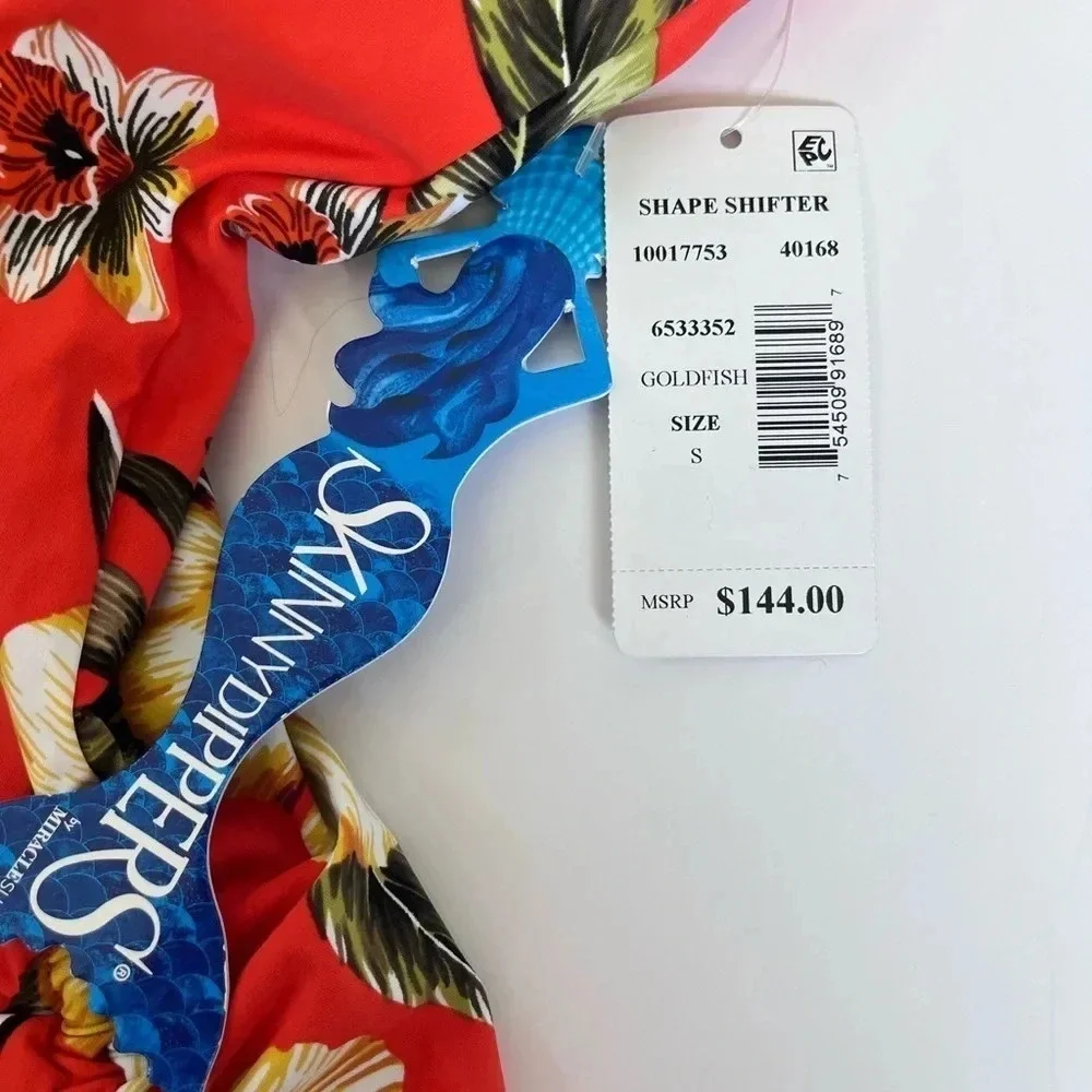 NWT Red Tropical Flowers Skinny Dippers Miraclesuit 1 pc Women's Swimsuit Sz S - Picture 5 of 6